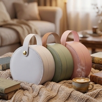 Vente Flash Livraison Rapide Étui à Bijoux Portable Rose Mignon avec Compartiments Séparés Cadeau d'Anniversaire Mariage Boîte à Bijoux de Voyage LG7305