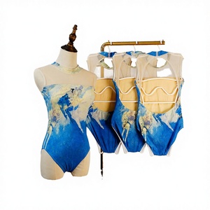 Justaucorps de danse CONX pour enfants, filles, en coton et maille, taille élastique, imprimé par sublimation, sans manches, pour l'entraînement - Product Image 3
