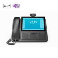 Android Video 6 SIP hatları konferans 8 inç renkli ekran çift 1000M RJ45 POE WiFi IP telefon