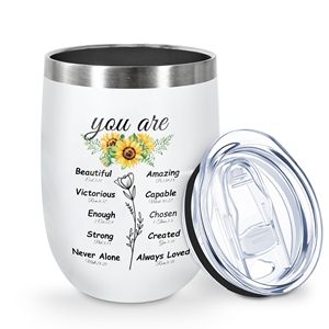 12oz 3D stampa vino Tumbler in acciaio inox mantenere caldo e freddo isolato tazza di caffè tazza di fiori regali con coperchio - Product Image 1