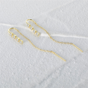 CANNER Pendientes de Plata de Ley 925 con Cadena Larga y Borla, Pendientes de Hilo Minimalistas de Oro 18K con Diseño de Serpiente, Joyería para Mujer - Product Image 3