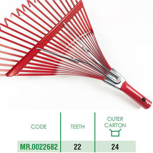 22 dents jardin cour outils de nettoyage feuille râteau tête métal feuilles râteaux outil agricole - Product Image 3