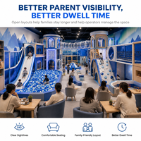 Équipement de terrain de jeux intérieur : labyrinthe, tunnel, piscine à balles, toboggan ondulé, zone de surveillance parentale, espace ouvert, certifié CE EN1176 pour les centres de loisirs familiaux (FEC)