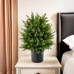 Ventes directes d'usine plante artificielle cyprès bonsaï nouvelle décoration de la maison ornements fleurs artificielle topiaire boule arbre plante - Product Image 4