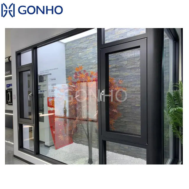 GONHO aluminium out opening swing top remote window lock opener gas strut price philippines capiz electric power casement window