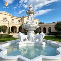Fuente de León de Mármol Blanco de Lujo MILY, Tallada a Mano, Personalizable, Estilo Europeo, para Decoración de Jardín de Hoteles y Resorts al Aire Libre
