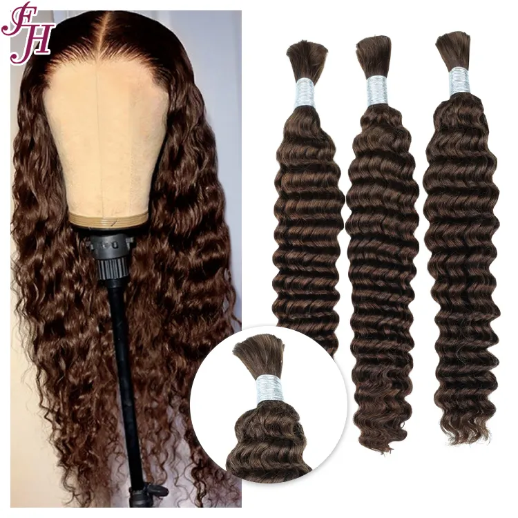 FH wholesale hair vendors virgin bundles in bulk raw indian braiding human hair colored buy bulk hair