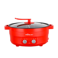 Vente d'usine - Marmite électrique 5L 1600W antiadhésive, multi-cuiseur portable avec réglage de la température pour les appareils électroménagers de cuisine