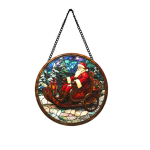 Factory Direct Sale Christmas Animal Santa Claus Gingerbread Man Glass Laser Cut Decorative <b>Plate</b> - Product Image 1