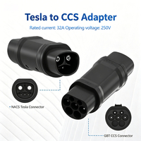 Adaptador Convertidor para Cargador de Vehículos Eléctricos, Nuevo Enchufe NACS a CCS2 TIPO 2, Estándar Europeo