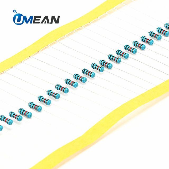 1/4W metal film resistor 1% five color ring precision electric 620K 680K 750K 820K 910K 1M megohm