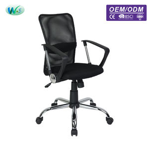 Sedia da Ufficio WS1173 con Schienale in Rete, Sedia Ergonomica Nera in Plastica e Tessuto a Rete per Personale e Uso Esterno - Product Image 2