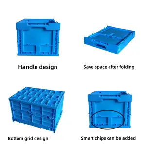 Pp Plastic Storage Box With Lid Moving Boxes Plastic Foldable Crates Plastic Crate Stackable Storage Crate