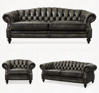 Canapé Chesterfield commercial en cuir capitonné 3 places pour hall d'hôtel, bar, salon, mobilier d'accueil