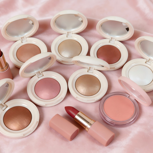 Paleta de Blush Personalizada com Logotipo, Pó Compacto Vegano de Alta Pigmentação, Iluminador e Blush Cintilante para Maquiagem - Product Image 2