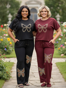 Set da Allenamento 2 Pezzi all'Ingrosso, Abbigliamento Sportivo da Jogging, <span class=keywords><strong>Tuta</strong></span> da Fitness con Strass per <span class=keywords><strong>Donna</strong></span>, Completo <span class=keywords><strong>Pantaloni</strong></span> e Top - Product Image 5