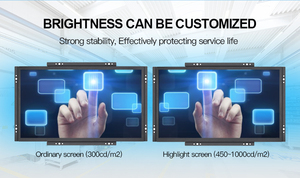 21.5 inch công nghiệp nhúng LCD LED-wire cảm ứng điện trở Màn hình Màn hình kim loại màu đen mở khung 16:9 cho doanh nghiệp - Product Image 5
