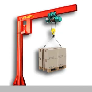 Slewing Mobile Jib High Quality 500kg 1t 2t Movable Rotate Manual Swing Arm Jib Crane with Chain Hoist