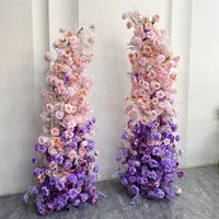 Arche de toile de fond florale moderne 5D en soie colorée, écologique, pour scène de mariage, événement, fête d'anniversaire, couleur personnalisée, directement de l'usine