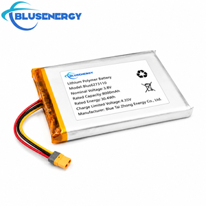 แบตเตอรี่ลิเธียมโพลิเมอร์ Blus673110 3.8V 8000mAh แบบชาร์จได้ แบตเตอรี่ LiPo Pouch Cell ความจุสูง สำหรับอุปกรณ์อัจฉริยะ OEM - Product Image 2