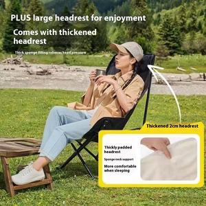 Silla Plegable Tipo Luna para Camping, Material de Tela Oxford Moderna con Función Reclinable para Jardín, <span class=keywords><strong>Playa</strong></span> y Uso en Exteriores - Product Image 4