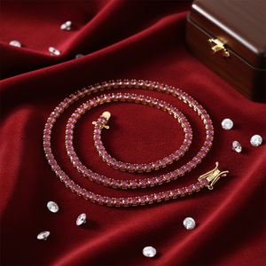 Red <b>Ruby</b> <b>Necklace</b> Beautiful Customized 925 Sterling Silver Choker <b>Necklace</b> Other Diamond Jewelry - Product Image 3
