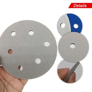 Disque de ponçage en mousse de 5 pouces à 6 trous avec fixation auto-agrippante, abrasif, pour ponçage humide et sec, idéal pour le métal, le bois et le polissage de meubles - Product Image 2