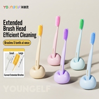 YOUNGELF Brosse à dents à tête longue en nylon ultra-fin, brosse étendue en plastique, pack familial pour adultes, vente en gros à domicile, OEM, logo personnalisé