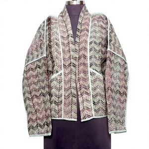 Women's Vintage Reversible Knitted <b>Kantha</b> <b>Jackets</b> 100% Cotton Eco-Friendly Quick Dry Traditional Indian Embroidery Customizable - Product Image 1
