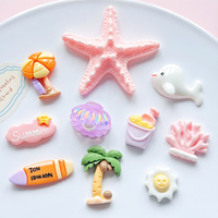 Série Plage et Mer : Cabochons en résine étoile de mer, coquillage, dauphin, dos plat, pour boîtes de rangement, pinces à cheveux, breloques pour chaussures, artisanat DIY, vente en gros