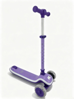 Trottinette Électrique Moderne à Trois Roues en PU pour Enfants, avec Lumières et Musique, Pliable, pour Usage Extérieur