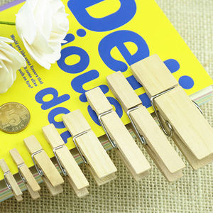 Legno naturale piolo decorato Mini vestiti appesi pinzetta Mini Craft Nails - Product Image 3