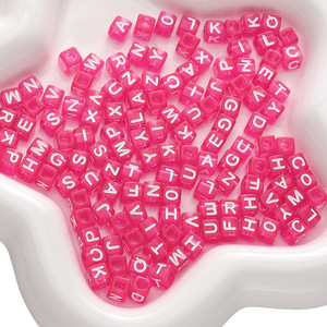 Cuentas de Letras Cuadradas Transparentes de 6mm, 100 Piezas/bolsa, Colores Surtidos, Cuentas de Letras del Alfabeto Inglés de Acrílico para Hacer Joyería DIY - Product Image 6