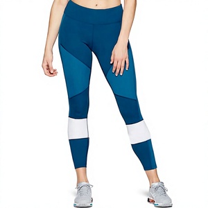 Leggings de Yoga de Cintura Alta, Color Sólido, con Bloques de Color en Contraste, Costuras en Contraste, Spandex, Poliéster, Elásticos en Cuatro Direcciones, Ecológicos - Product Image 1