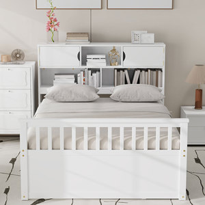 White Multi-Functional <b>Storage</b> Bed With <b>Drawers</b> And Bookshelves For Children Adults Elderly - Product Image 3