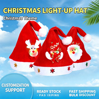 Chapeau de Noël en fourrure pour parents et enfants, chaud pour l'hiver, motif Père Noël avec impression numérique, pour bébés, unisexe