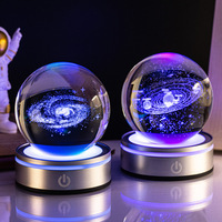 Veilleuse Lampe de Chevet USB-C Mini Boule de Cristal Lumineuse Lune 3D Hôtel Protection Oculaire Longue Autonomie CE RoHS OEM ODM Usine CE RoHS