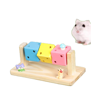 Nouveau Nid d'Ours Doré Couleur Unie en Bois, Jouet Multifonctionnel Écologique et Adorable, Ensemble de Jouets Classiques de Dessin Animé, Cube Amusant pour Hamster, Jouet à Mâcher pour Animaux de Compagnie - Product Image 4