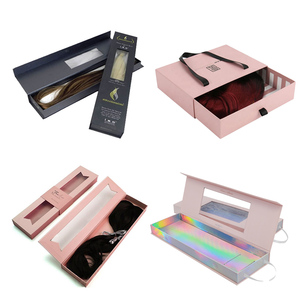 Wholesale custom hair packaging boxes black bundles wig packaging for hair extension box