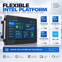 PC industriel Intel 18,5 pouces, Core I5 I7 J6412 N97, tactile 10 points, sans ventilateur, HMI en stock pour l'automatisation industrielle