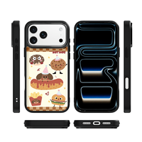 Coque de téléphone AG Feeling Black Edge avec motif Hotdog doré pour iPhone 17, 17 Pro Max, 16 Pro, 15, 15 Pro Max, 15 Pro, 14 Pro Max – Coque magnétique