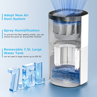 Humidificateur évaporatif à brume invisible pour la maison, grande capacité de 7,5 L, fabriqué en usine