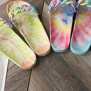 Latest Summer Outdoor Large Size Lady Design Faux Leather Toe Metal Gold Chain Detail Women Sandals and Slippers - Product Image 3