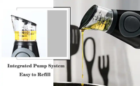 Botol Minyak Dapur Penetes Otomatis, Ramah Vegetarian, Dapat Diatur Dosis, Tipe Tekan, Perlengkapan Dapur, Botol Minyak Kaca