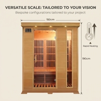 Sauna intérieur Ploutara Contractor 150 cm (59 po) en cèdre canadien 360, avec application Heat Smart, certifié ETL CE, pod de bien-être modulaire préfabriqué