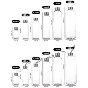 Bouteilles en verre réutilisables <span class=keywords><strong>pour</strong></span> boissons quotidiennes, de 150 ml à 1000 ml, <span class=keywords><strong>pour</strong></span> jus, café froid, thé – Cadeau promotionnel - Product Image 5