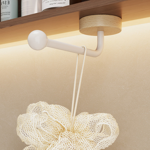 Wood Durable Hanging Hooks Long Row Traceless Towel <strong>Hanger</strong> Tape Hair Tie Storage Accessories Adhesive Wall Punch-free Hook - Product Image 1