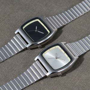 Montre à quartz à cadran carré, verre minéral 35 mm, bracelet 20 mm, longueur 22 cm, fermoir caché, résistance à l'eau 3 bars, pour hommes et femmes - Product Image 2