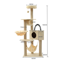 Arbre à chat de luxe Petzanya en gros pour fabricants, griffoir en sisal, condo, hamac, MDF durable, peluche, plastique - pour les grands chats
