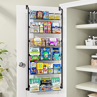 Fabriek Leveren Multifunctionele Keuken Mand Rack Heavy-Duty Metaal Over De Deur Opknoping Pantry Organizer Rack